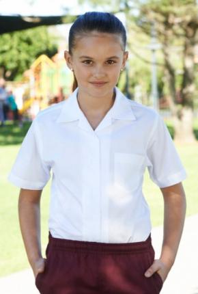 GIRLS SHORT SLEEVE BUTTON UP SHIRT