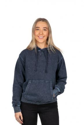LADIES STONE WASH HOODIE